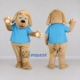 Custom Tan and Blue Dog in T Shirt Mascot Costume Adult Full Body Suit for Pet Events