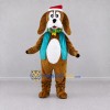 Custom Brown and Teal Dog in Santa Hat Mascot Costume Adult Full Body Suit for Christmas Events Custom Brown and Teal Dog in Santa Hat Mascot Costume Adult Full Body Suit for Christmas Events