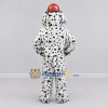 Custom White Black and Red Dalmatian Firefighter Mascot Costume Adult Full Body Suit for Community Events Custom White Black and Red Dalmatian Firefighter Mascot Costume Adult Full Body Suit for Community Events