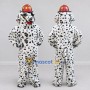 Custom White Black and Red Dalmatian Firefighter Mascot Costume Adult Full Body Suit for Community Events