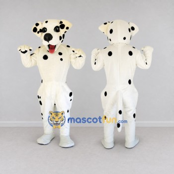 Custom White and Black Dalmatian Dog Mascot Costume Adult Full Body Suit for Pet Events