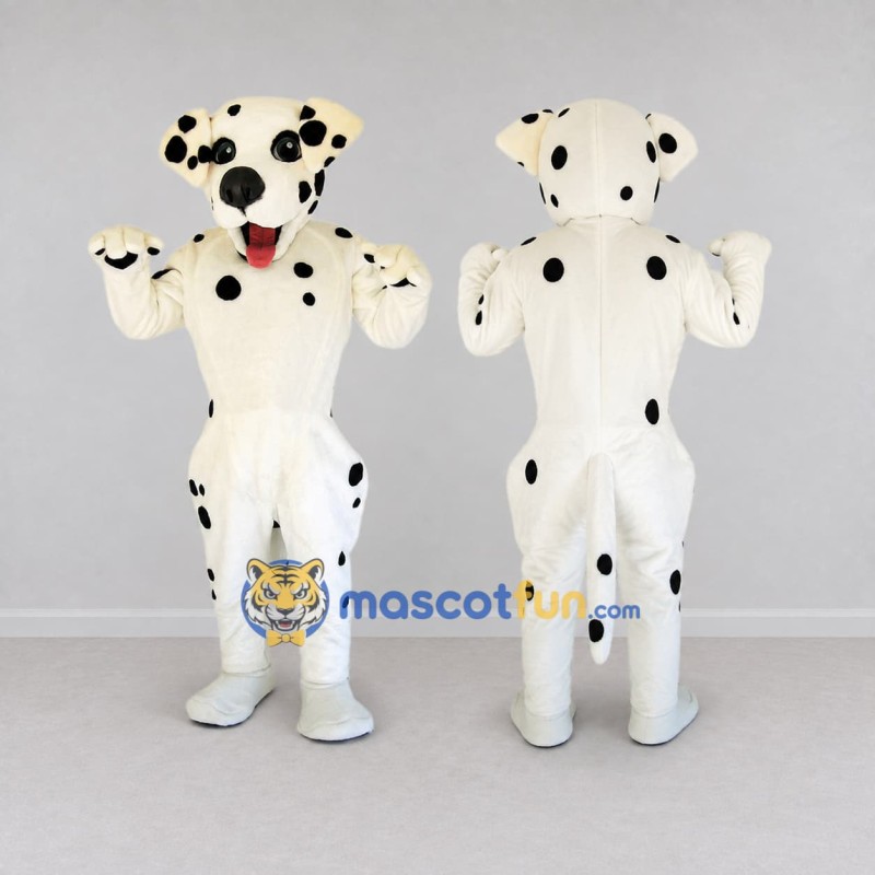 Custom White and Black Dalmatian Dog Mascot Costume Adult Full Body Suit for Pet Events Custom White and Black Dalmatian Dog Mascot Costume Adult Full Body Suit for Pet Events