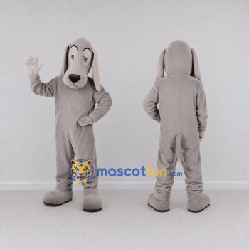 Custom Gray Long Eared Dog Mascot Costume Adult Full Body Suit for Pet Events