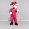 Custom White and Pink Bulldog in Suit Mascot Costume Adult Full Body Suit for Themed Parties Custom White and Pink Bulldog in Suit Mascot Costume Adult Full Body Suit for Themed Parties