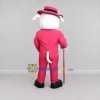 Custom White and Pink Bulldog in Suit Mascot Costume Adult Full Body Suit for Themed Parties Custom White and Pink Bulldog in Suit Mascot Costume Adult Full Body Suit for Themed Parties