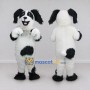 Custom White and Black Dog Mascot Costume Adult Full Body Suit for Pet Events