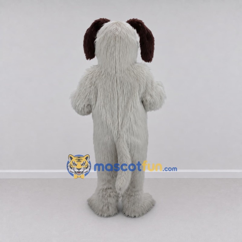 Custom White and Brown Shaggy Dog Mascot Costume Adult Full Body Suit for Pet Events Custom White and Brown Shaggy Dog Mascot Costume Adult Full Body Suit for Pet Events