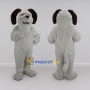 Custom White and Brown Shaggy Dog Mascot Costume Adult Full Body Suit for Pet Events