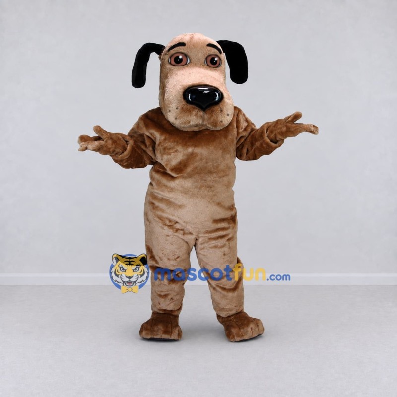 Custom Tan and Black Dog Mascot Costume Adult Full Body Suit for Pet Events Custom Tan and Black Dog Mascot Costume Adult Full Body Suit for Pet Events