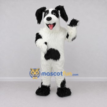 Custom White and Black Dog Mascot Costume Adult Full Body Suit for Pet Events Custom White and Black Dog Mascot Costume Adult Full Body Suit for Pet Events