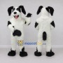 Custom White and Black Dog Mascot Costume Adult Full Body Suit for Pet Events