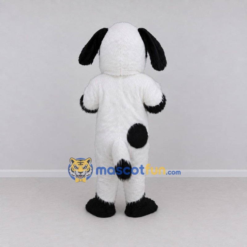 Custom White and Black Dog Mascot Costume Adult Full Body Suit for Pet Events Custom White and Black Dog Mascot Costume Adult Full Body Suit for Pet Events