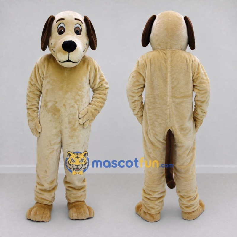 Custom Tan and Brown Dog Mascot Costume Adult Full Body Suit for Pet Events Custom Tan and Brown Dog Mascot Costume Adult Full Body Suit for Pet Events