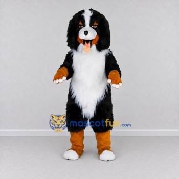 Custom Black Brown and White Bernese Mountain Dog Mascot Costume Adult Full Body Suit for Pet Events Custom Black Brown and White Bernese Mountain Dog Mascot Costume Adult Full Body Suit for Pet Events