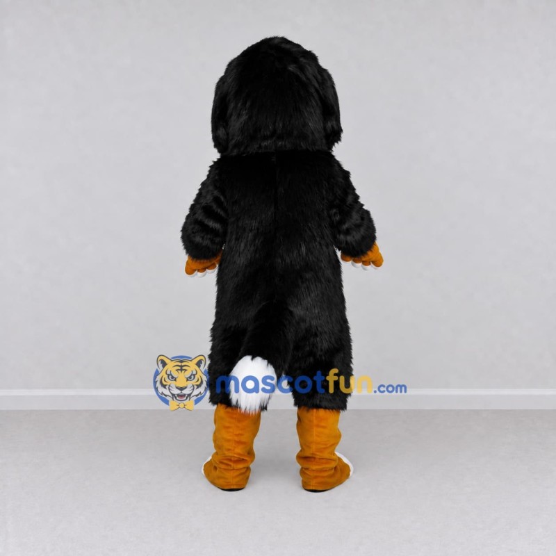 Custom Black Brown and White Bernese Mountain Dog Mascot Costume Adult Full Body Suit for Pet Events Custom Black Brown and White Bernese Mountain Dog Mascot Costume Adult Full Body Suit for Pet Events