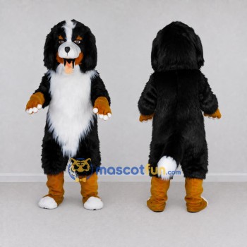 Custom Black Brown and White Bernese Mountain Dog Mascot Costume Adult Full Body Suit for Pet Events
