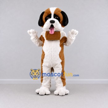 Custom Brown and White Saint Bernard Dog Mascot Costume Adult Full Body Suit for Pet Events Custom Brown and White Saint Bernard Dog Mascot Costume Adult Full Body Suit for Pet Events