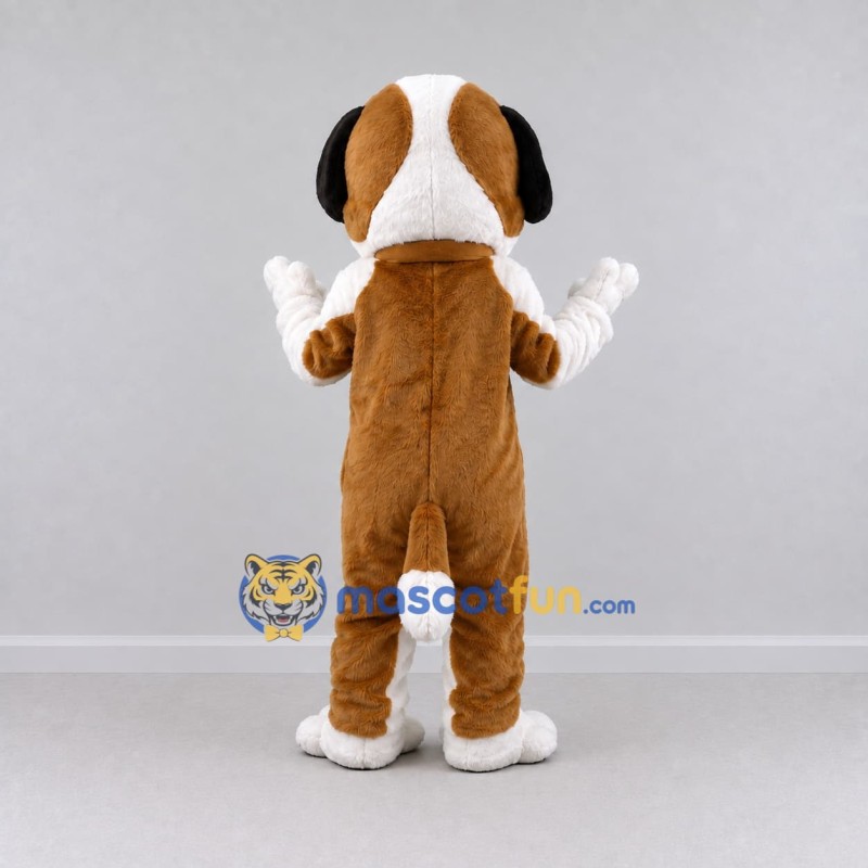 Custom Brown and White Saint Bernard Dog Mascot Costume Adult Full Body Suit for Pet Events Custom Brown and White Saint Bernard Dog Mascot Costume Adult Full Body Suit for Pet Events