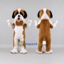 Custom Brown and White Saint Bernard Dog Mascot Costume Adult Full Body Suit for Pet Events