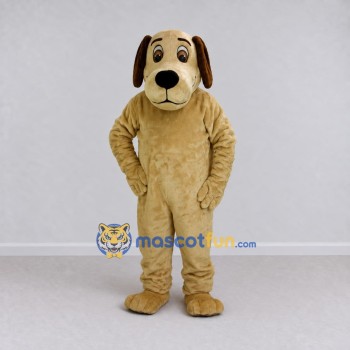 Custom Tan and Brown Dog Mascot Costume Adult Full Body Suit for Pet Events