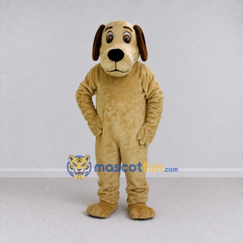 Custom Tan and Brown Dog Mascot Costume Adult Full Body Suit for Pet Events Custom Tan and Brown Dog Mascot Costume Adult Full Body Suit for Pet Events
