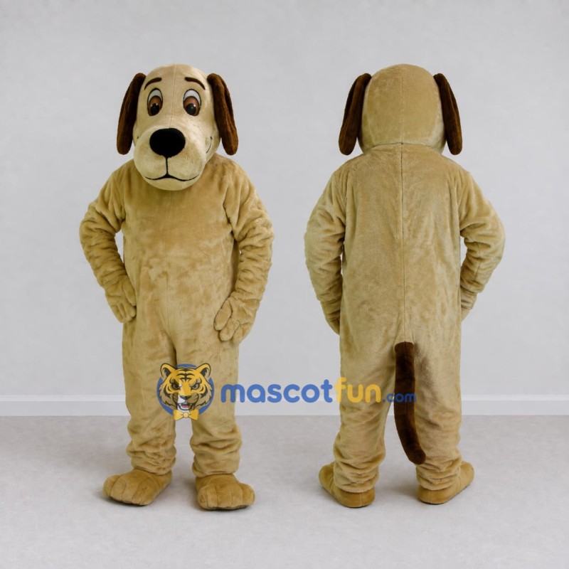 Custom Tan and Brown Dog Mascot Costume Adult Full Body Suit for Pet Events Custom Tan and Brown Dog Mascot Costume Adult Full Body Suit for Pet Events