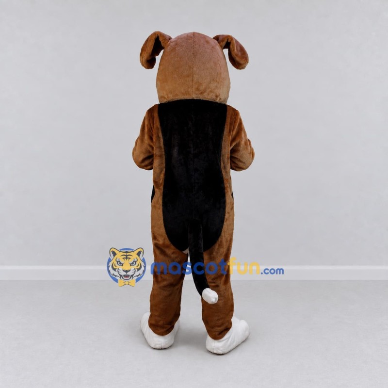 Custom Brown Black and White Dog Mascot Costume Adult Full Body Suit for Pet Events