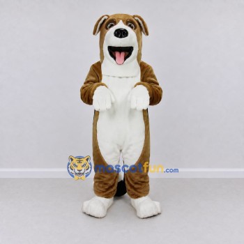 Custom Brown Black and White Dog Mascot Costume Adult Full Body Suit for Pet Events