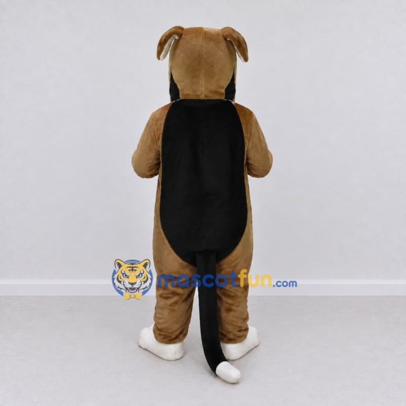Custom Brown Black and White Dog Mascot Costume Adult Full Body Suit for Pet Events