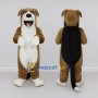 Custom Brown Black and White Dog Mascot Costume Adult Full Body Suit for Pet Events