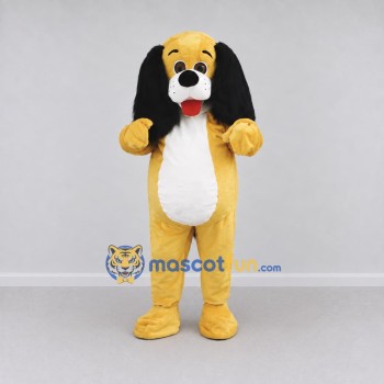 Custom Yellow Black and White Long Eared Dog Mascot Costume Adult Full Body Suit for Pet Events Custom Yellow Black and White Long Eared Dog Mascot Costume Adult Full Body Suit for Pet Events