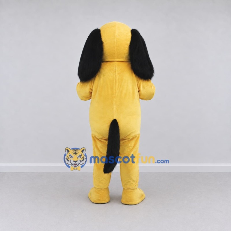 Custom Yellow Black and White Long Eared Dog Mascot Costume Adult Full Body Suit for Pet Events Custom Yellow Black and White Long Eared Dog Mascot Costume Adult Full Body Suit for Pet Events