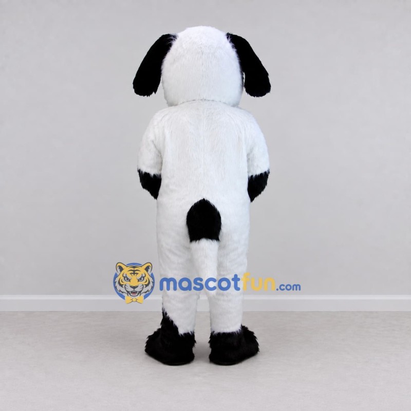 Custom White and Black Dog Mascot Costume Adult Full Body Suit for Pet Events Custom White and Black Dog Mascot Costume Adult Full Body Suit for Pet Events