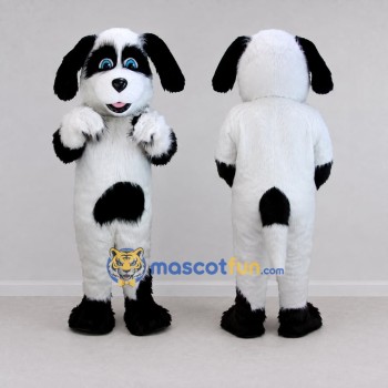 Custom White and Black Dog Mascot Costume Adult Full Body Suit for Pet Events