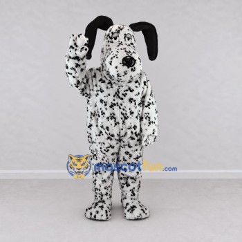 Custom White and Black Dalmatian Dog Mascot Costume Adult Full Body Suit for Pet Events Custom White and Black Dalmatian Dog Mascot Costume Adult Full Body Suit for Pet Events