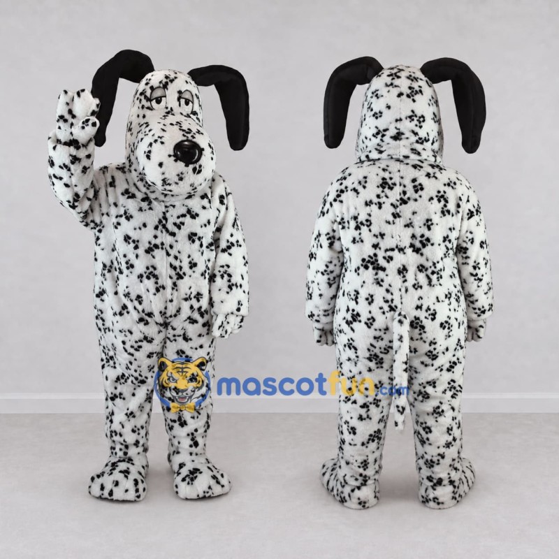 Custom White and Black Dalmatian Dog Mascot Costume Adult Full Body Suit for Pet Events Custom White and Black Dalmatian Dog Mascot Costume Adult Full Body Suit for Pet Events