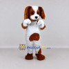 Custom White and Brown Dog Mascot Costume Adult Full Body Suit for Pet Events Custom White and Brown Dog Mascot Costume Adult Full Body Suit for Pet Events