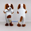 Custom White and Brown Dog Mascot Costume Adult Full Body Suit for Pet Events Custom White and Brown Dog Mascot Costume Adult Full Body Suit for Pet Events