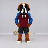 Custom Brown Blue and Maroon Saint Bernard in Sportswear Mascot Costume Adult Full Body Suit for Sports Events Custom Brown Blue and Maroon Saint Bernard in Sportswear Mascot Costume Adult Full Body Suit for Sports Events