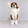 Custom White and Brown Saint Bernard Dog Mascot Costume Adult Full Body Suit for Pet Events Custom White and Brown Saint Bernard Dog Mascot Costume Adult Full Body Suit for Pet Events