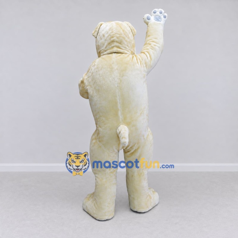 Custom Cream and White Bulldog Mascot Costume Adult Full Body Suit for Pet Events Custom Cream and White Bulldog Mascot Costume Adult Full Body Suit for Pet Events