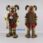 Custom Brown and Red Dog in Ragged Shirt Mascot Costume Adult Full Body Suit for Themed Parties