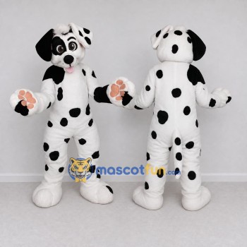 Custom White and Black Dalmatian Dog Mascot Costume Adult Full Body Suit for Pet Events