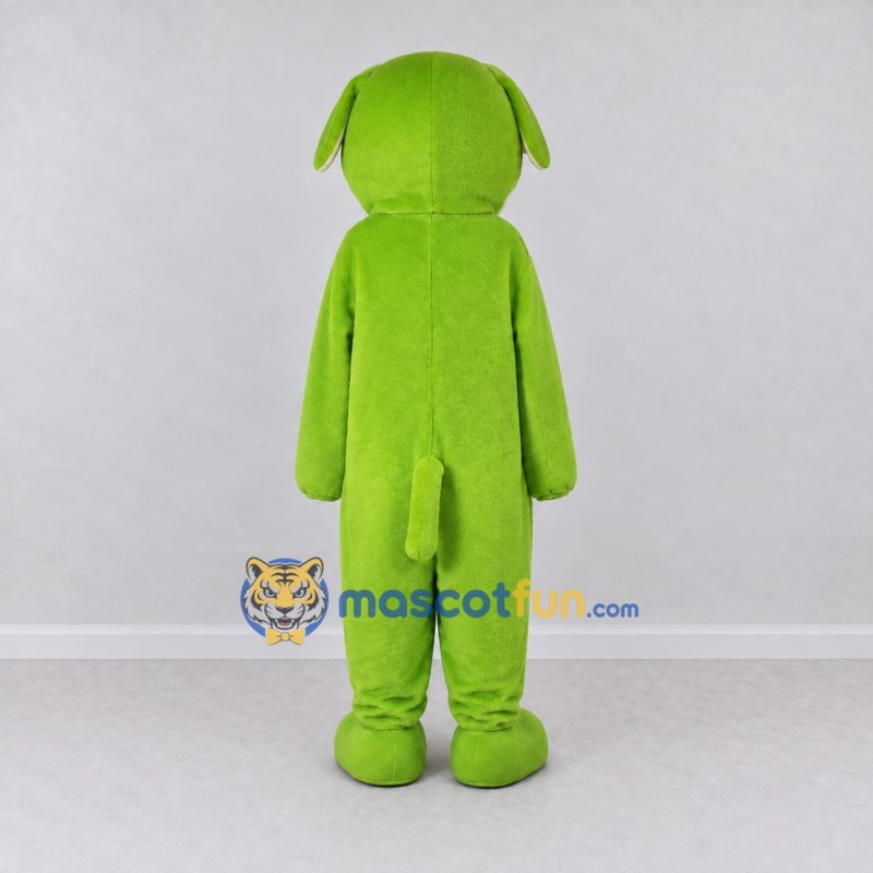 Custom Green and White Dog Mascot Costume Adult Full Body Suit for School Events Custom Green and White Dog Mascot Costume Adult Full Body Suit for School Events