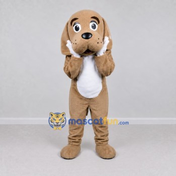 Custom Tan and White Dog Mascot Costume Adult Full Body Suit for Pet Events