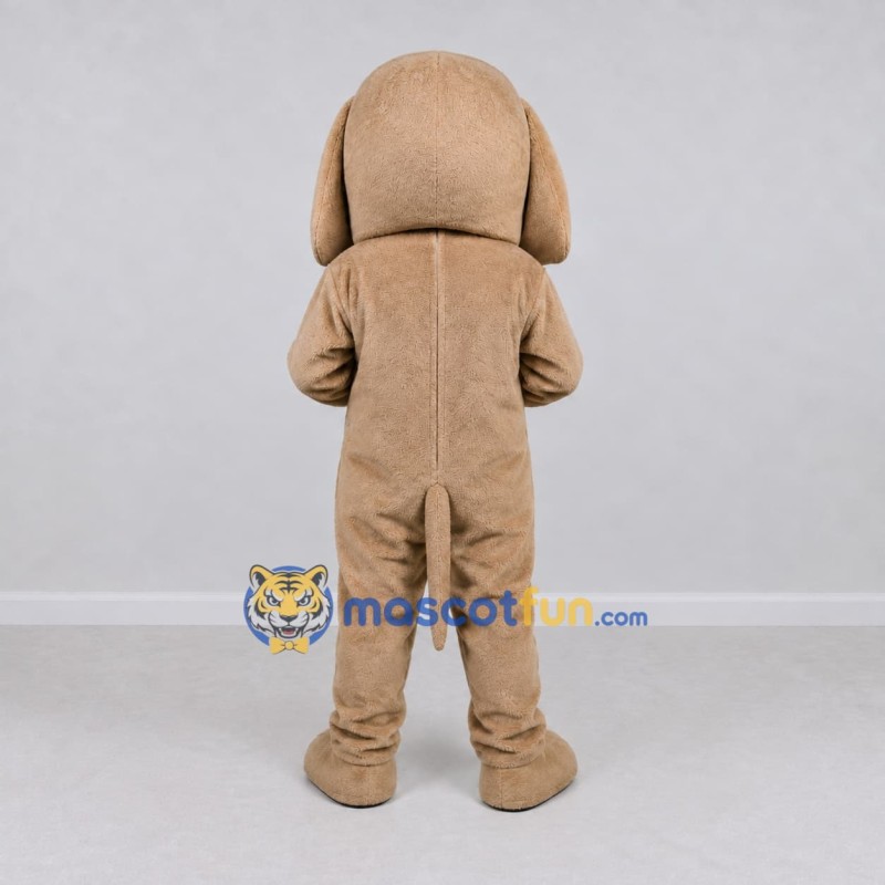 Custom Tan and White Dog Mascot Costume Adult Full Body Suit for Pet Events Custom Tan and White Dog Mascot Costume Adult Full Body Suit for Pet Events