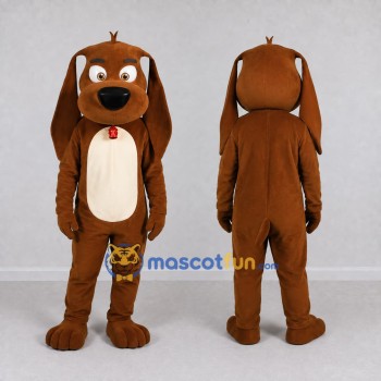 Custom Brown and Cream Long Eared Dog Mascot Costume Adult Full Body Suit for Pet Events