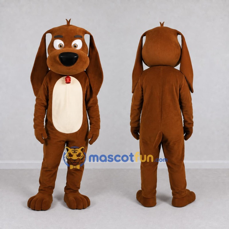 Custom Brown and Cream Long Eared Dog Mascot Costume Adult Full Body Suit for Pet Events
