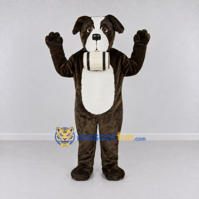 Custom Brown and White Saint Bernard Dog Mascot Costume Adult Full Body Suit for Pet Events Custom Brown and White Saint Bernard Dog Mascot Costume Adult Full Body Suit for Pet Events