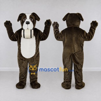 Custom Brown and White Saint Bernard Dog Mascot Costume Adult Full Body Suit for Pet Events